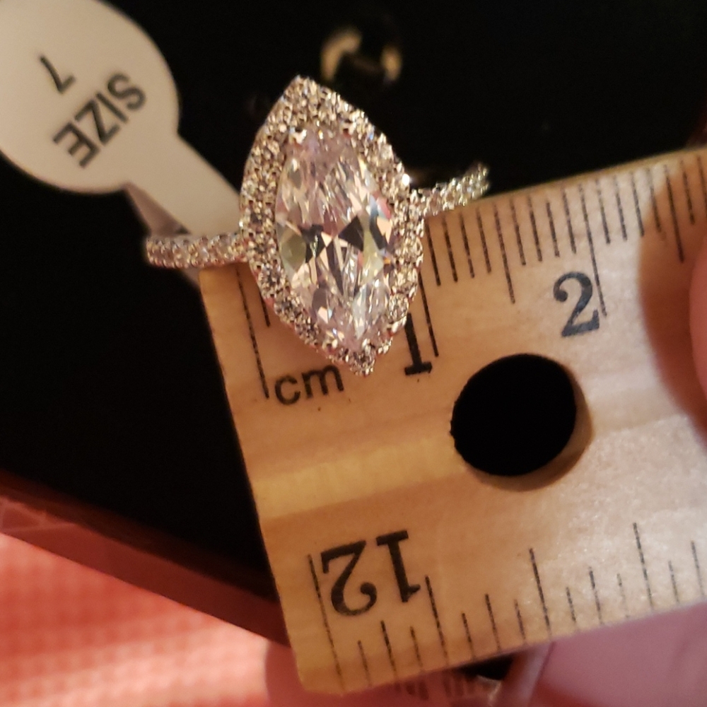 Ring 18kt white gold plated brass size 7 - Picture 6 of 10